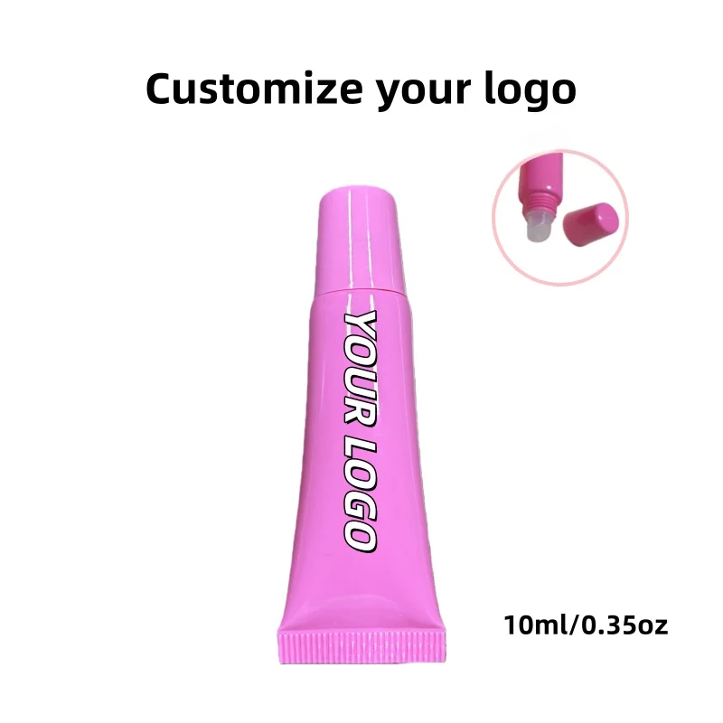 【شعار مخصص】50 قطعة مخصصة 10 مللي غطاء وردي أنبوب الشفاه الوردي يمكن شغلها بأنابيب فارغة مصنع تخصيص دفعة صغيرة #2