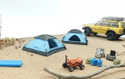 1/64 Tent 1/87HO Handmade Outdoor Sports Camping Two Car Model Car Camp Scene G072