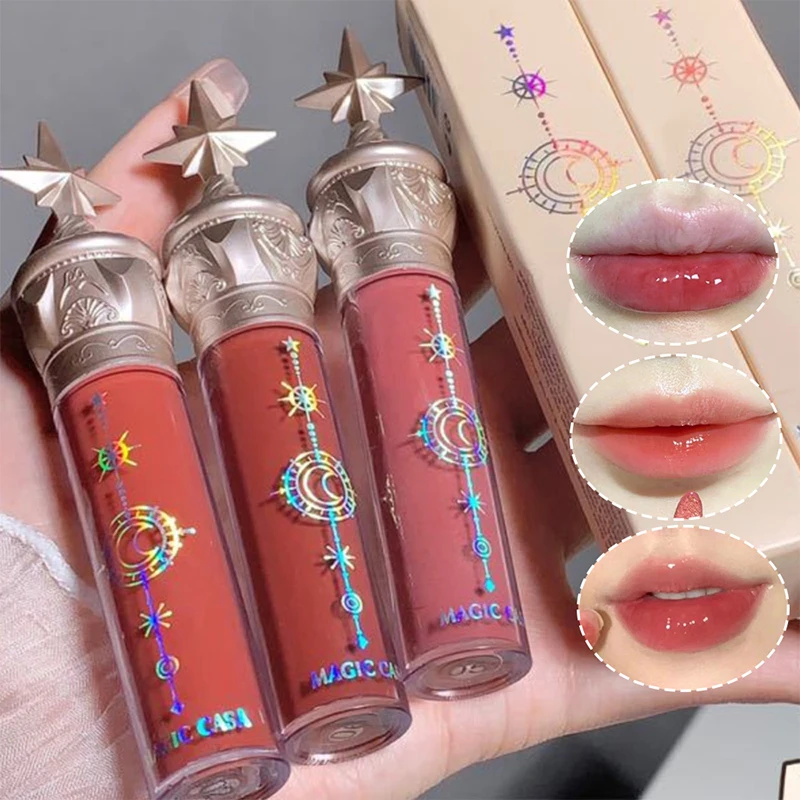 2024 New Moisturizing Lip stain Mirror Lip Gloss Set Glass Glow Matte Lip tint Lipstick Star Cosmetics