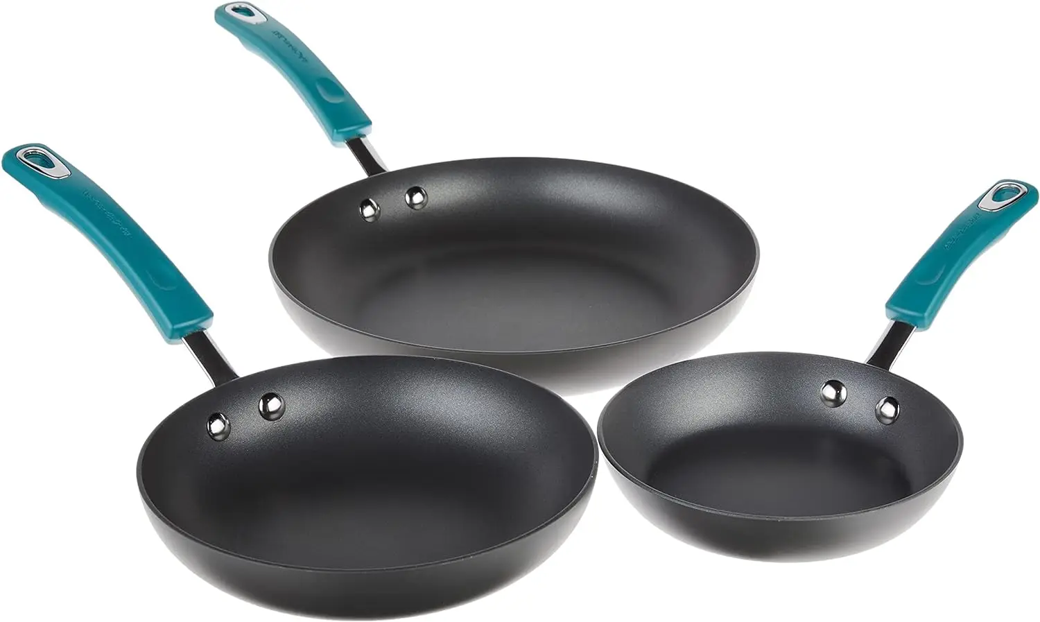 Rachael Ray Classic Brights Hard Anodized Nonstick Cookware Pots and Pans Set, 15 Piece - Agave Blue