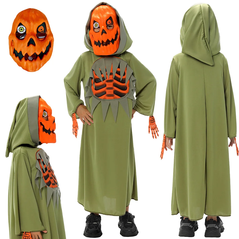 

Halloween Cosplay Pumpkin Skeleton Cloak Clothing Party Disguise Roleplay Cosplay Party Suit Costume Outfits Halloween Carnival