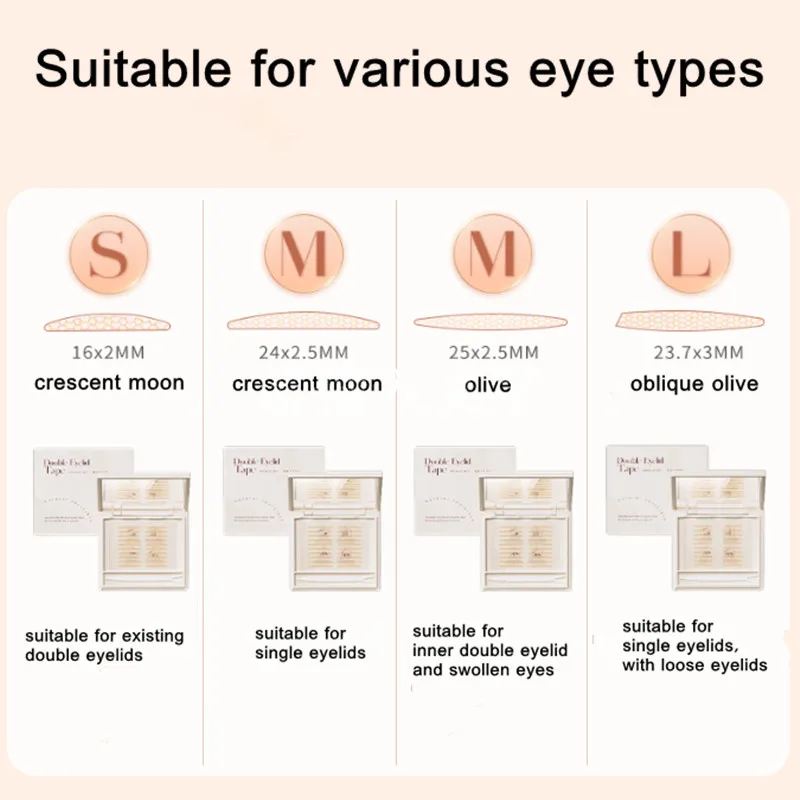 A K F Natural Invisible Double Eyelid Tape Stickers Fiber Instant Eyelid Lift Paste Long Lasting Bigger Eyes Beauty Tool