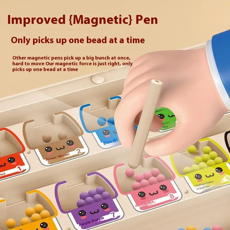 1 Set Grappige Montessori Magnetische Kleur Sorteren Games 2 In 1 Magnetische Kid's Concentratie Training Speelgoed Houten Positionering spel