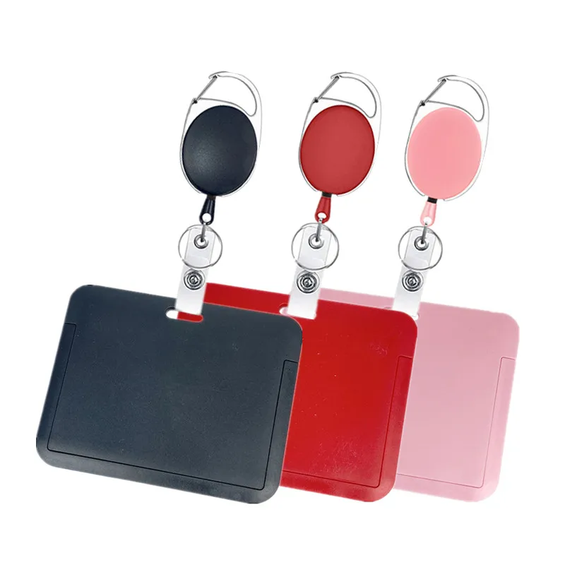 Porte-badge rétractable à nervures faciles, porte-clés, étui de couverture de permis de travail, clip pour personnel, infirmière, étiquette d'identification, porte-carte d'identité