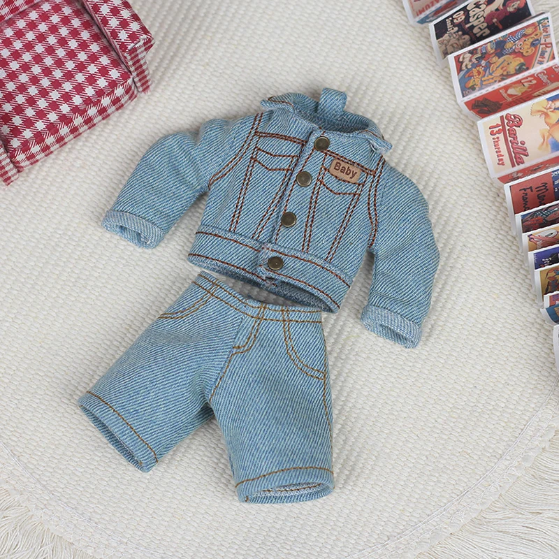 

For Zsiga 1/8 Scale Articulated Bjd Doll Denim Suit New Cute Replacement Doll Clothes Doll Decoration Accessories