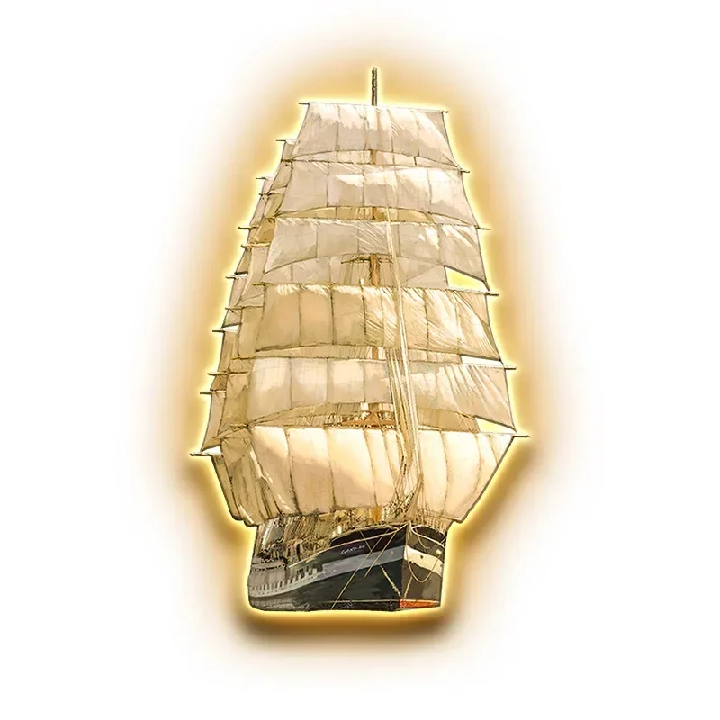 Smooth sailing means good entry entrance decorative painting led lamp painting simple high-end corridor living room wall