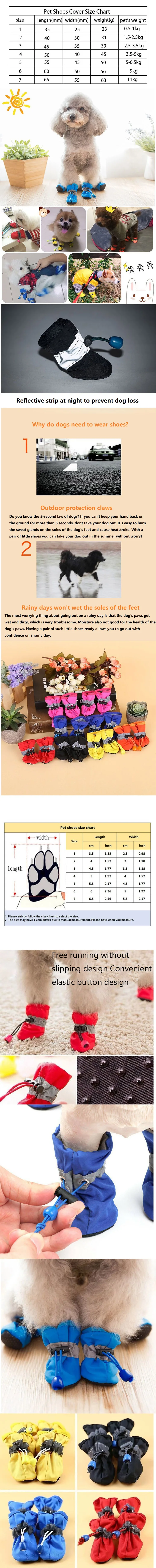 4PCS Kleine Hundeschuhe Wanderstiefel Wasserdichte Hundeschuhe Mittlere Hausschuhe für Welpenstiefel Schuhe für Kleine Hunde XGX01 – Detail 1