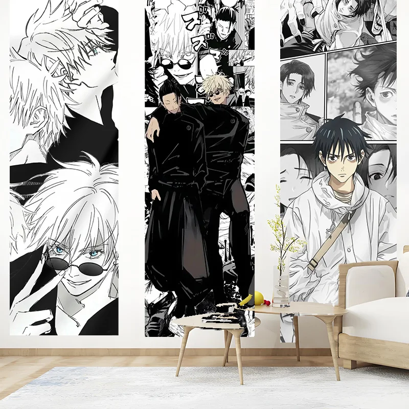 Anime Jujutsu Kaisen Cosplay Decorative Playbill Background Cloth Life-size Posters Textile Wall Covering Xmas Gift