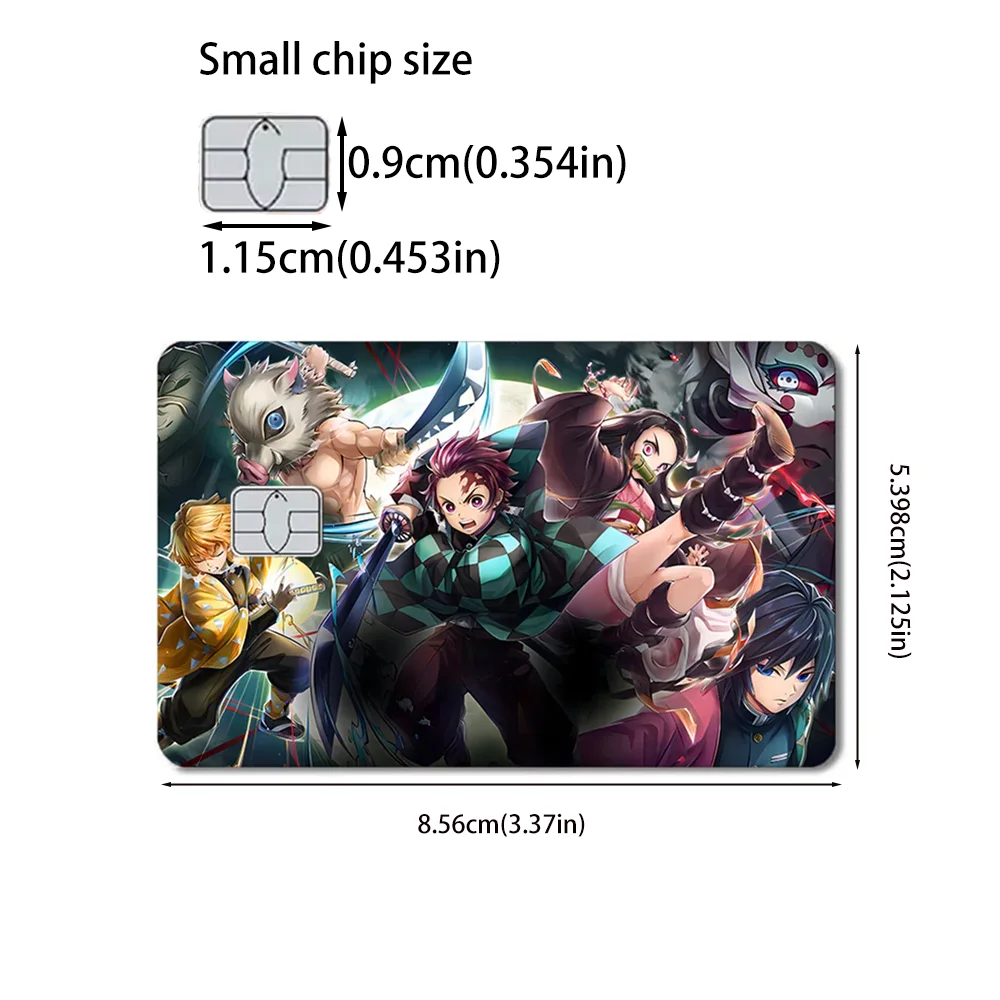 أنيمي شيطان Salyer Tanjirou Nezuko 2.5D HD ماتي PVC ملصقات فيلم الشريط الجلد لبطاقة الائتمان بطاقة الخصم ملصق مضاد للمياه الهدايا