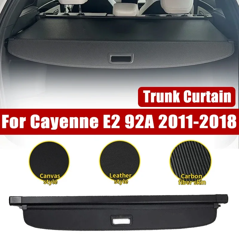 For Porsche Cayenne E2 92A 2018~2011 Car Trunk Curtain Luggage Sorage Organizer Tray Increase Storage Space Trunk Accessories