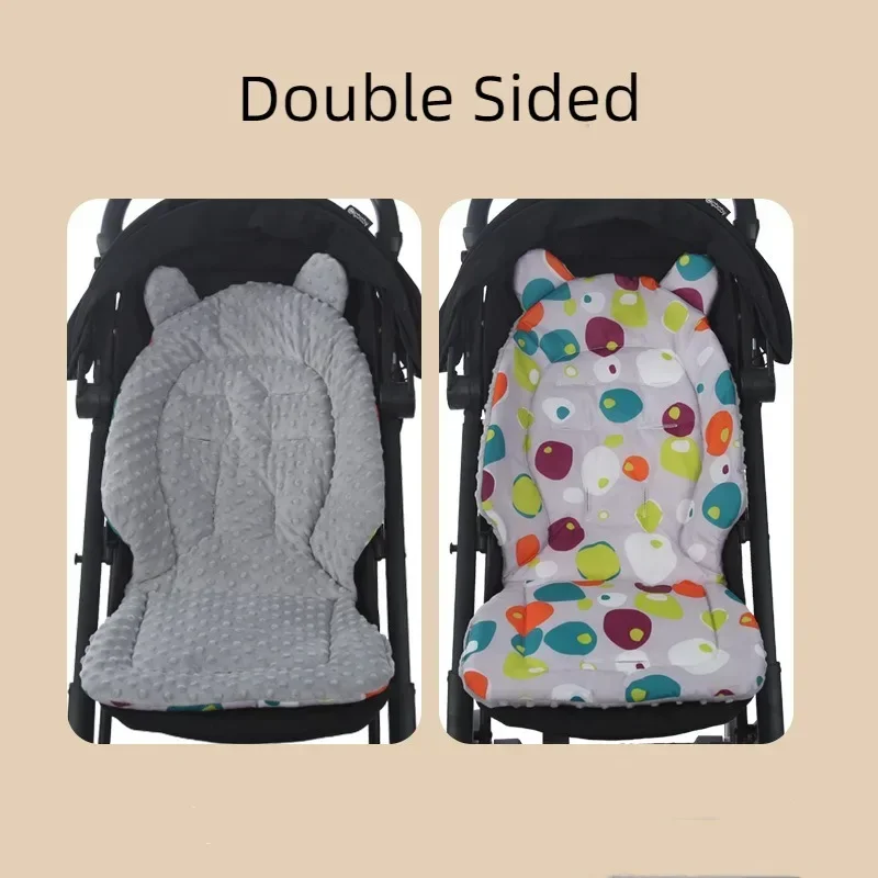 Baby Stroller Cotton Pad Bean Velvet Double-sided Cushion for Babies Autumn and Winter Thick Warm Walking Tool
