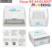 New Viecar ELM327 V1.5 Bluetooth 4.0 OBD2 for Android/IOS PIC18F25K80 ELM 327 V1.5 Car Diagnostic Scanner Tool Code Reader