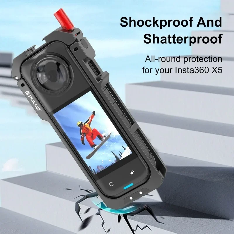 

Metal Housing Frame for Insta360 X5 Aluminum Alloy Sports Camera Cage Rig Cold Shoe Protective Cover with Lens Cover