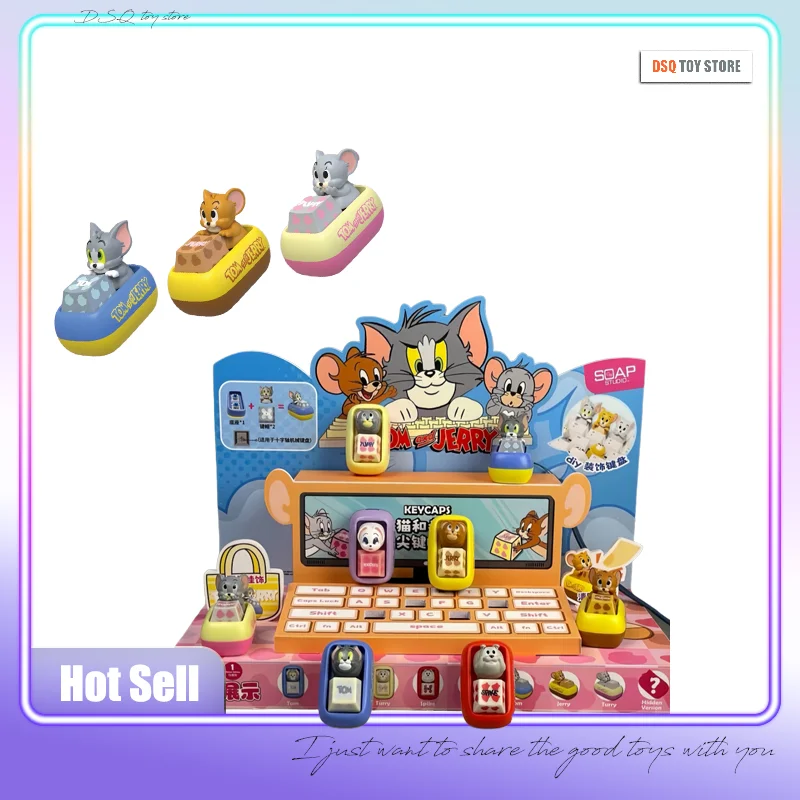 

Точечные колпачки для ключей для кошек и мышей, снятие стресса, милые частицы, рабочие станции, колпачки для клавиш на кончиках пальцев, слепые коробки, модные игры, Том Джерри