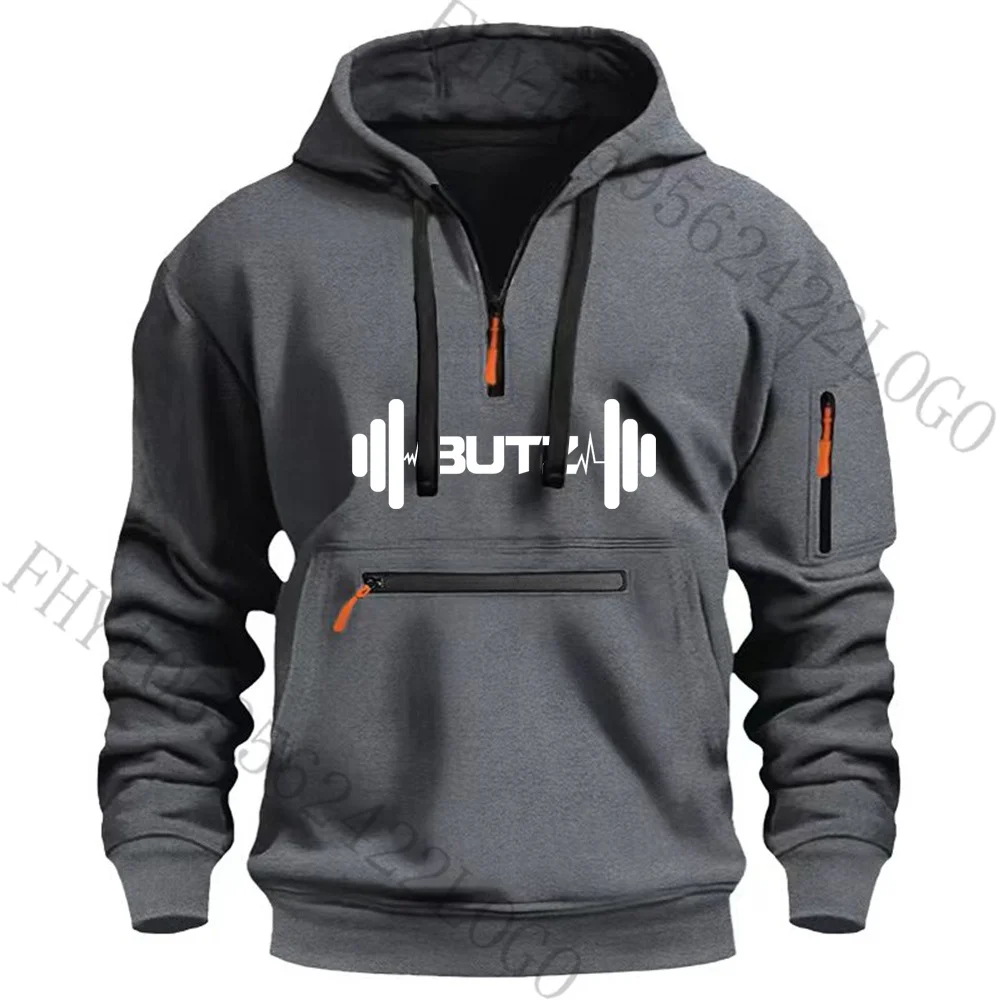 

New men's hoodie autumn and winter fashion men's hoodie outdoor loose zipper printed sportswear, spring casual men's pullover