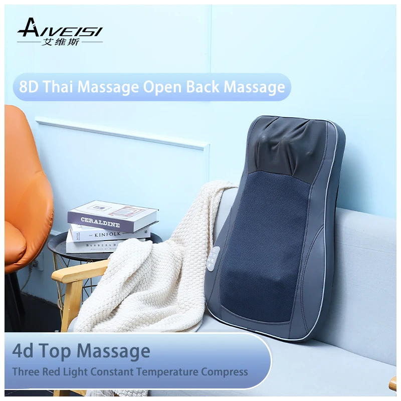 

Aiveisi Multifunction Electric Massage Cushion Deep Kneading Shiatsu Heat Massage pillow Neck Shoulder Waist Back Remote Control