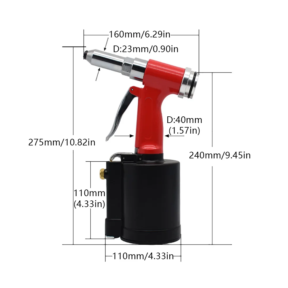Rivettatrice pneumatica automatica per pistola per rivetti in acciaio inossidabile per lavori di ingegneria