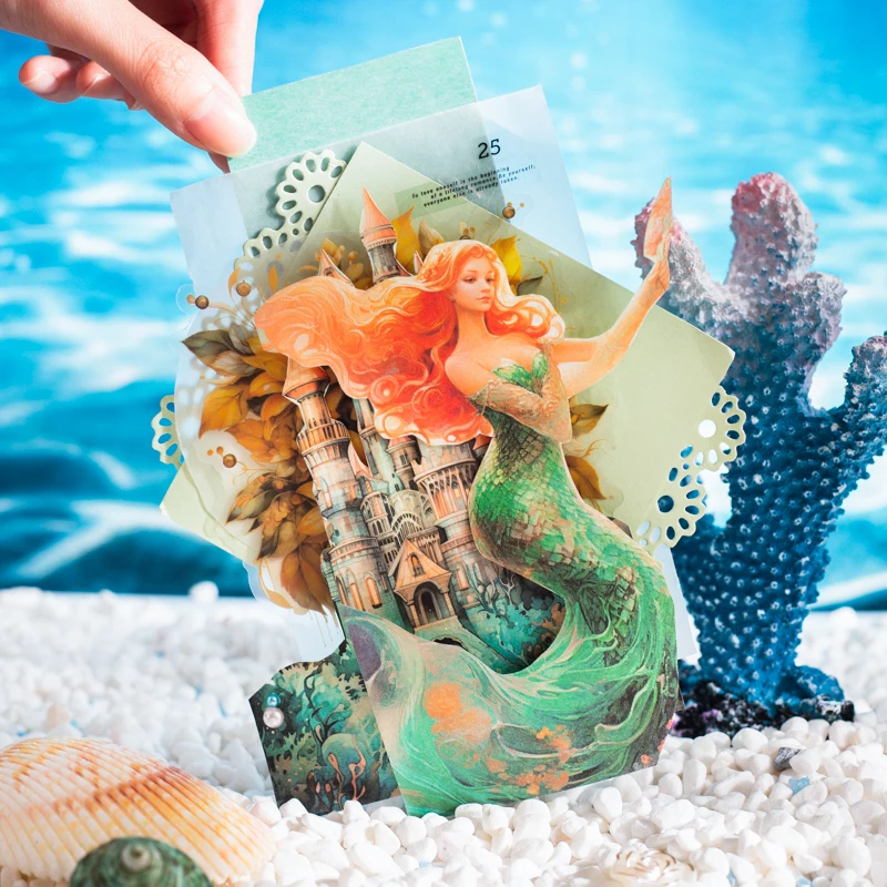 30pcs/lot Memo Pads Material Paper Deep Sea Journey Junk Journal Paper diary Scrapbooking Cards Background Decoration Paper