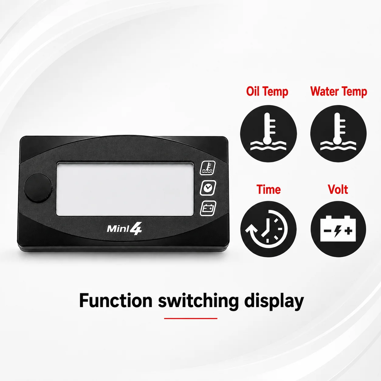 Motorcycle 4 in 1 Dual Temp Digital Gauge Oil Temperature Water Temperature Voltage Clock Meter for Yamaha NMAX XMAX Honda PCX