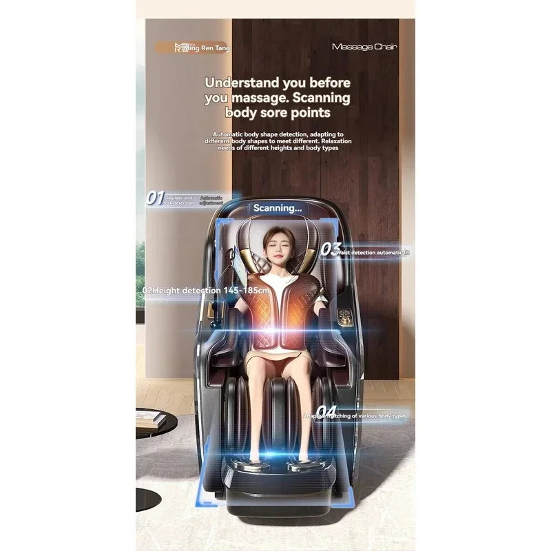 6D Jade Massage Chair Full Body Zero Gravity SL Rail Intelligent Shiatsu with Heating - Ergonomic Recliner for Relaxation