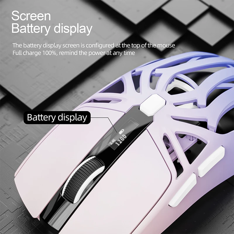 

New Bluetooth Wireless Mouse Lightweight Three Mode Gaming Office Mouse Lightweight Esports Mouse Spider-shaped Hollow Mouse