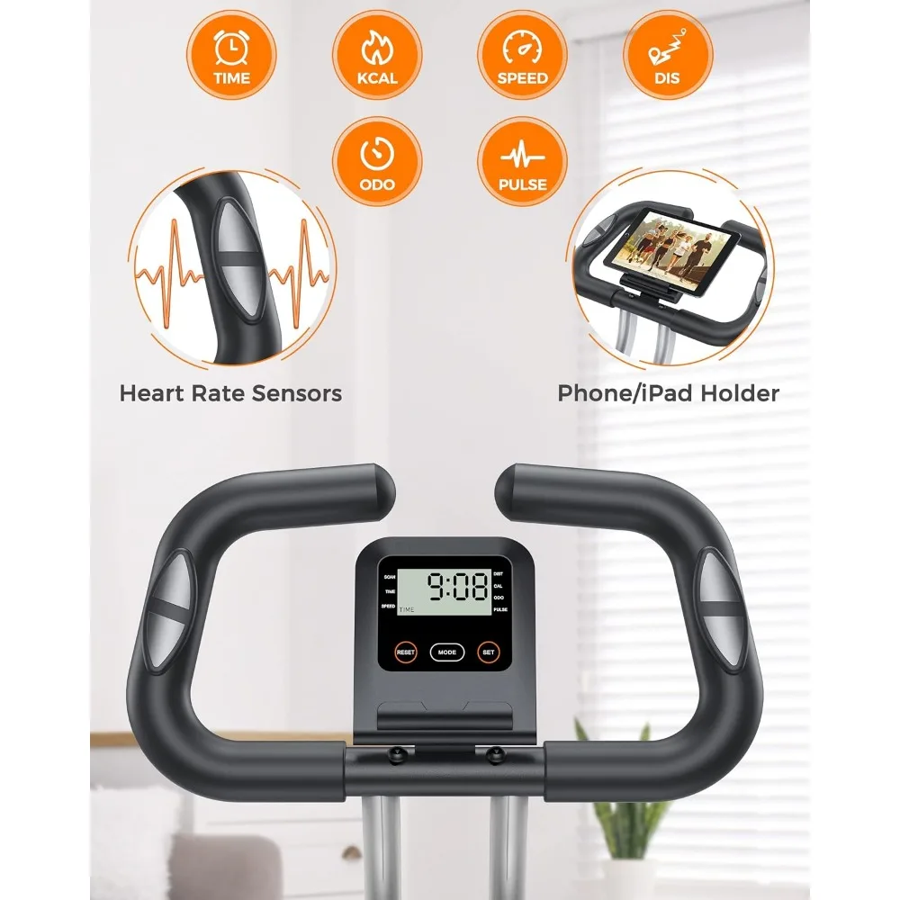 Folding Exercise Bike - Foldable Stationary Bike for Home Gym Workout