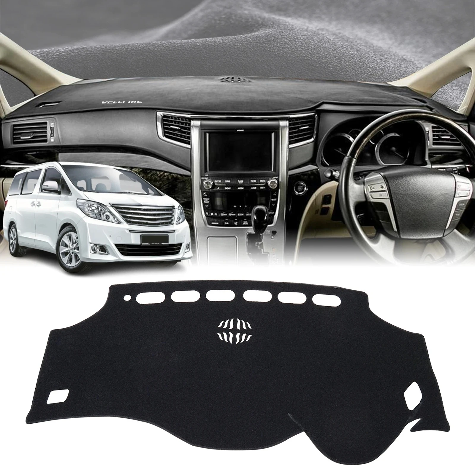 

fit for Alphard Vellfire 20 AH20 2008-2014 RHD Dashmat DashMat Sunshade Dashboard Cover Pad Protective Carpet Car Accessories