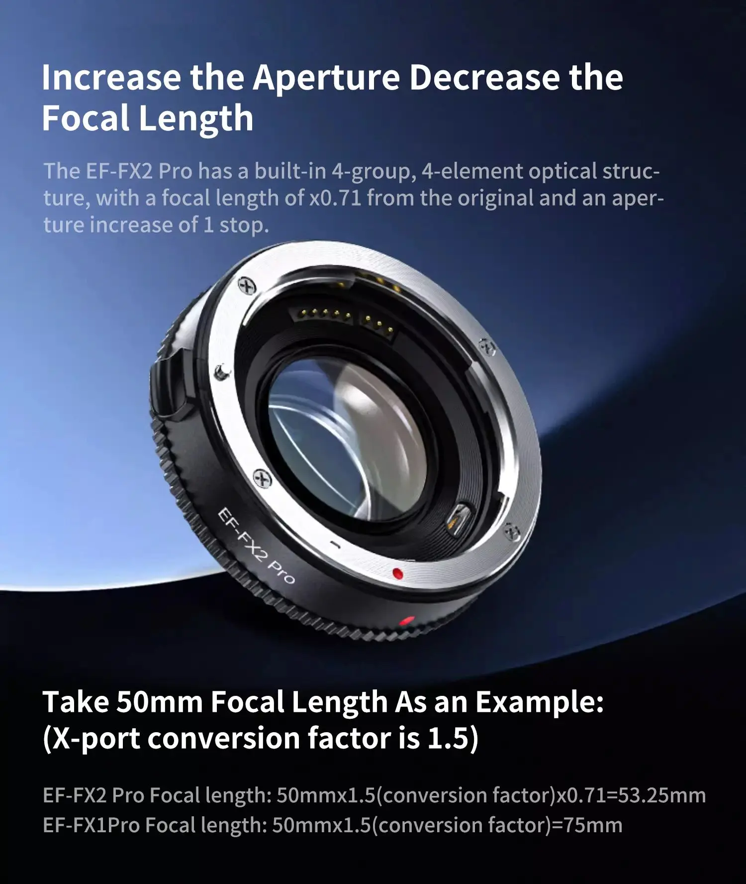 Viltrox EF-FX2 Pro Auto Focus Adapter Ring for Canon EF Lens to Fuji XF Cameras