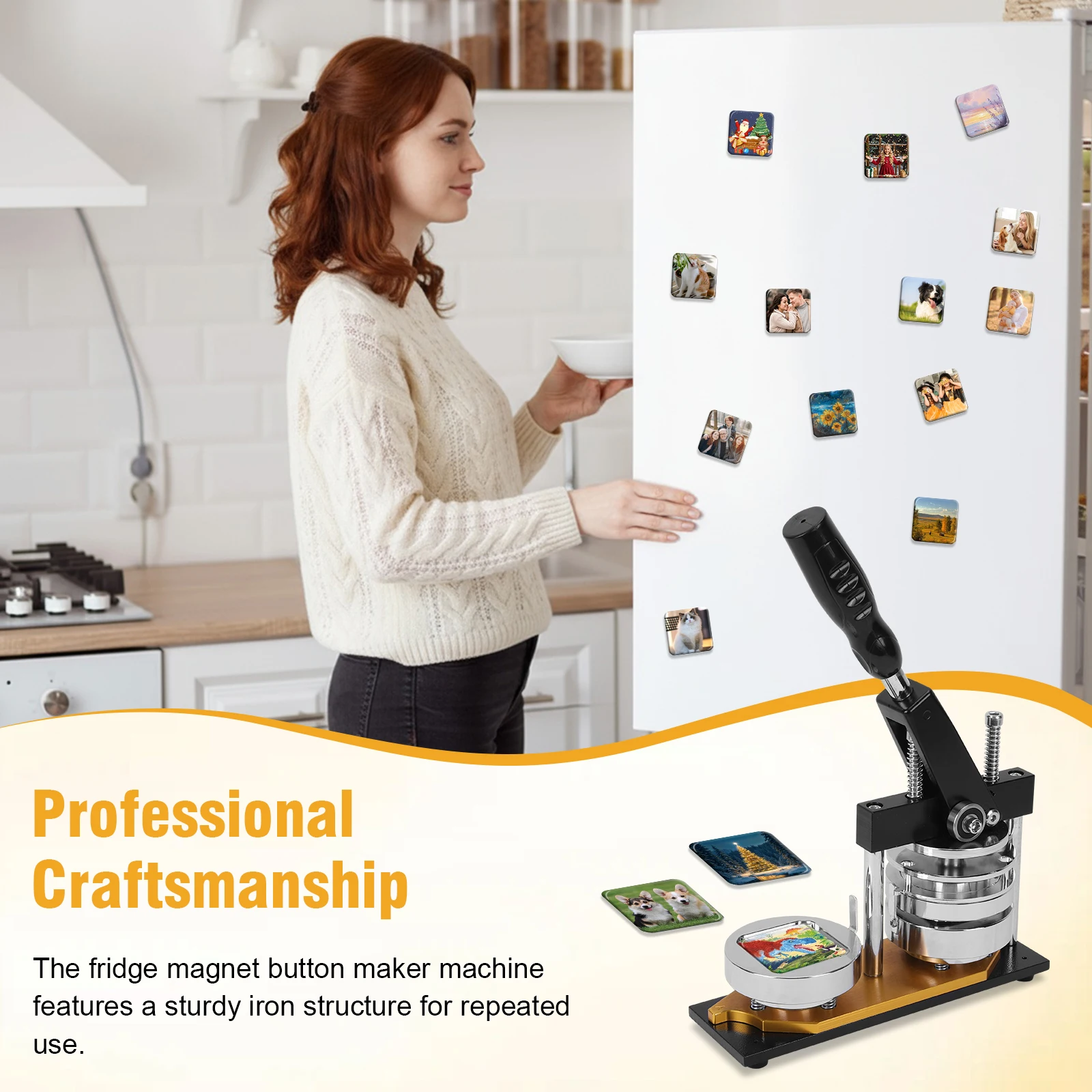 

Наборы для изготовления квадратных значков-пуговиц своими руками с 100 комплектами материалов, а также машина для создания фото-магнитов на холодильник для дома, школы и бизнеса