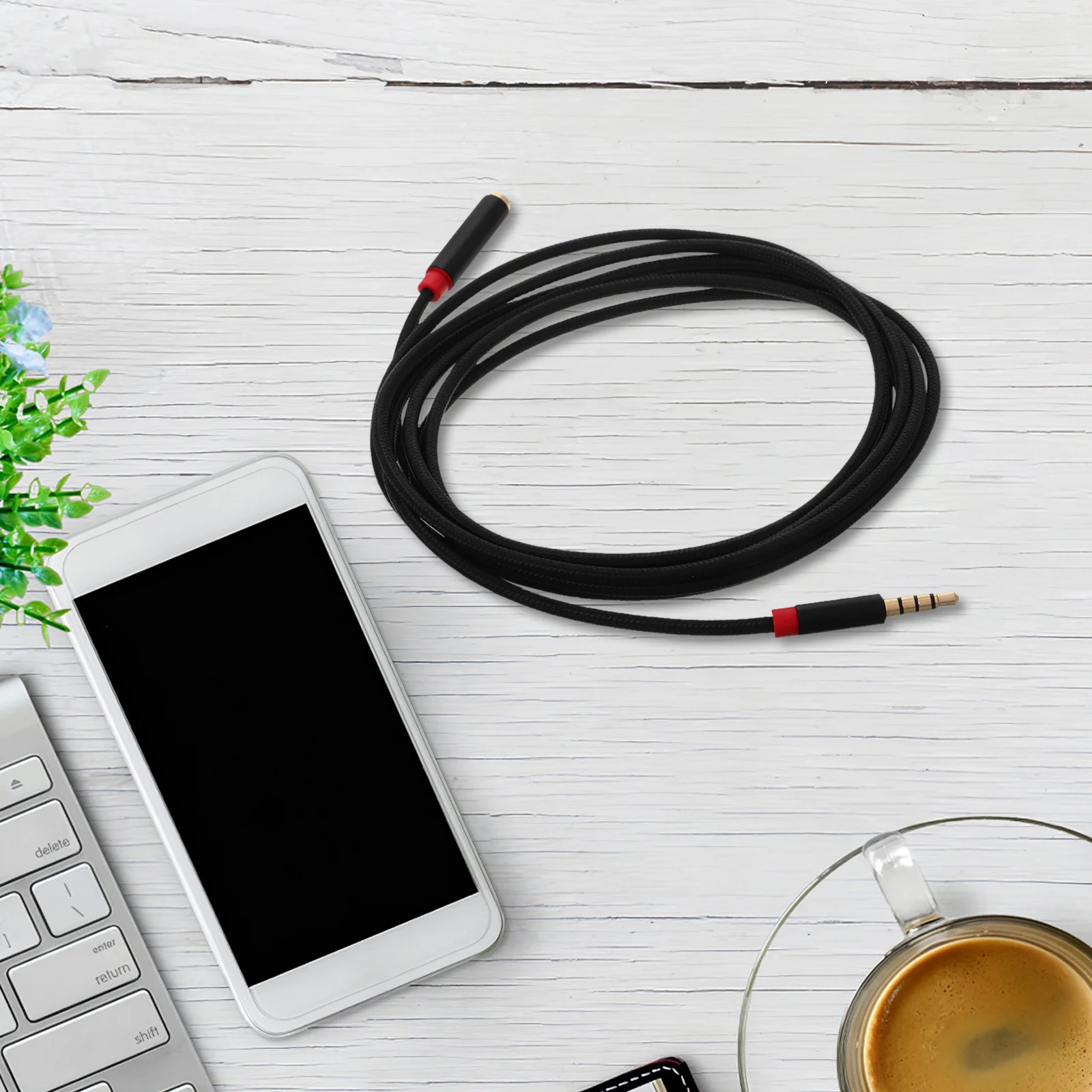 

2M 3.5mm Braided Audio Extension Cable Male to Female Jack for Phone Pc Laptop Headset Mic Support Stereo Trs Extender Cord