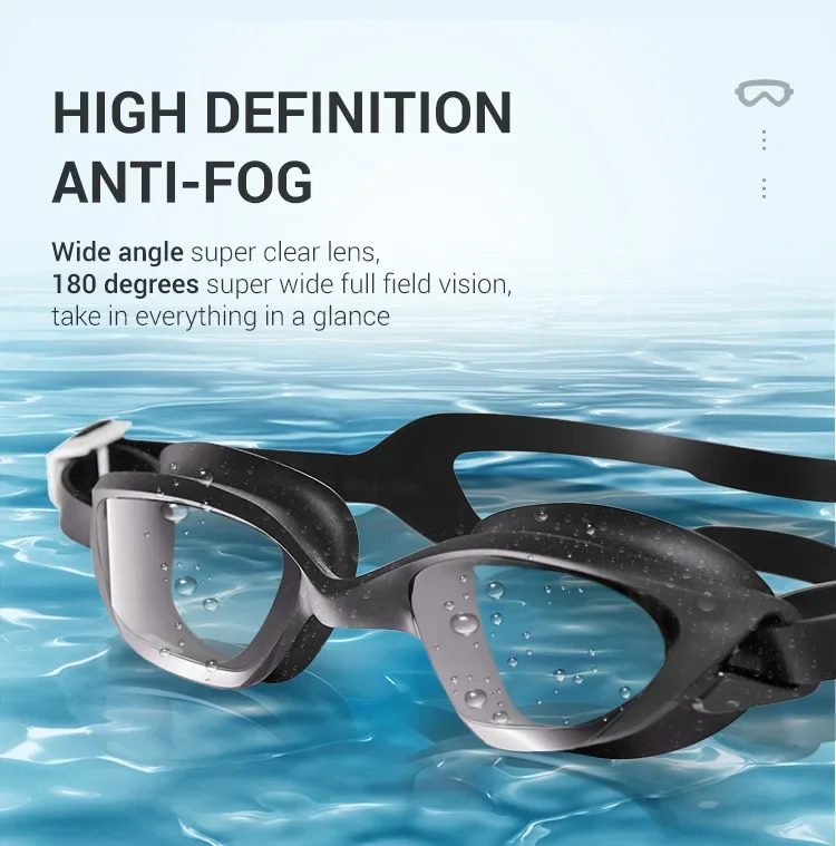 One Piece Silicone Frame Swimming Glasses, Swimming Pool, Waterproof Goggles for Swim Team, Anti Fog