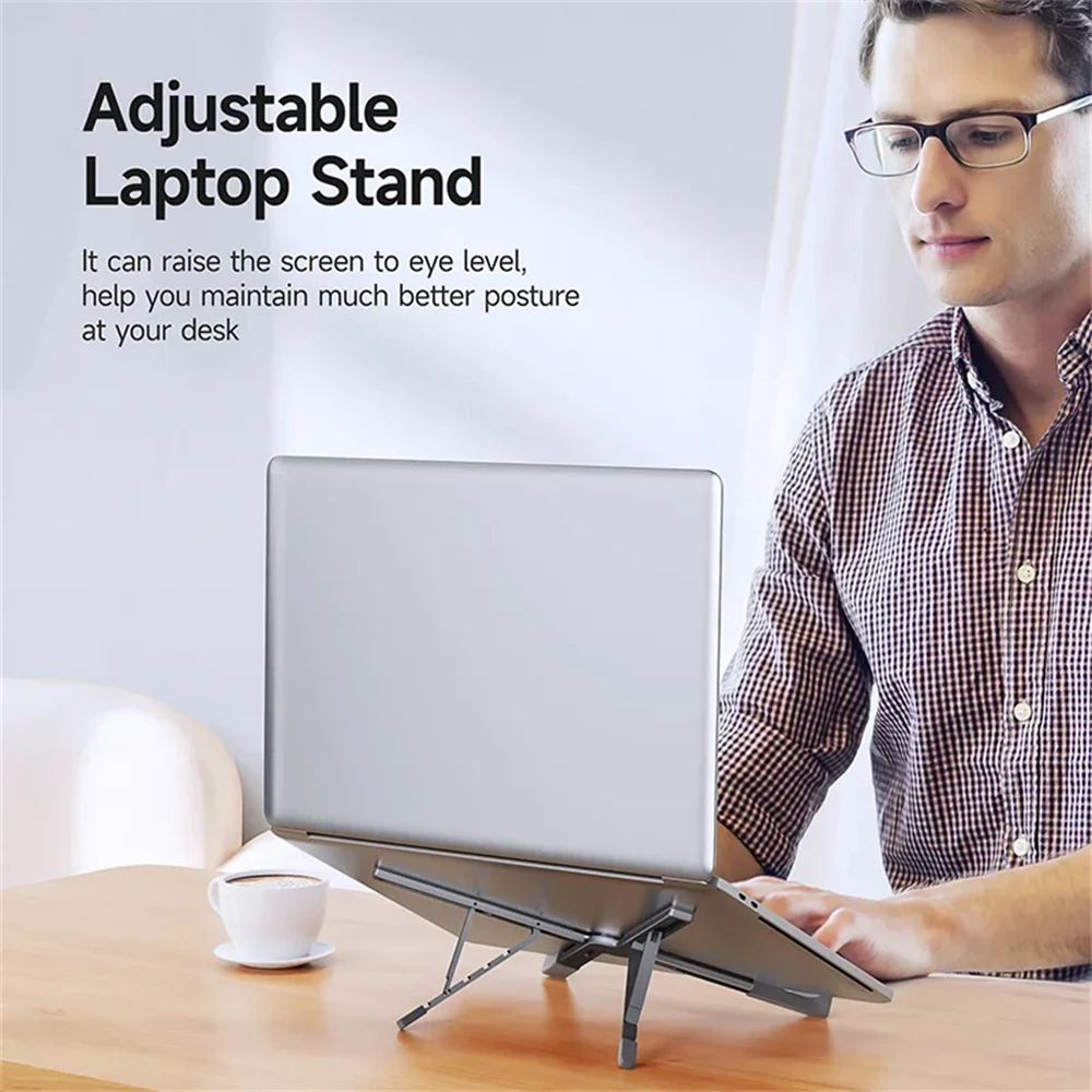 Laptop Stand For Macbook Pro Foldable Aluminum Vertical Notebook Stand Laptop Support Macbook Air Pro Tablet Phone Stand