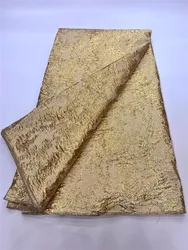 Gold African Brocade Jacquard Fabric Floral Damask Material Nigerian Gilding Lace Cloth Brocard Tissu 5Yard For Dress DJB55