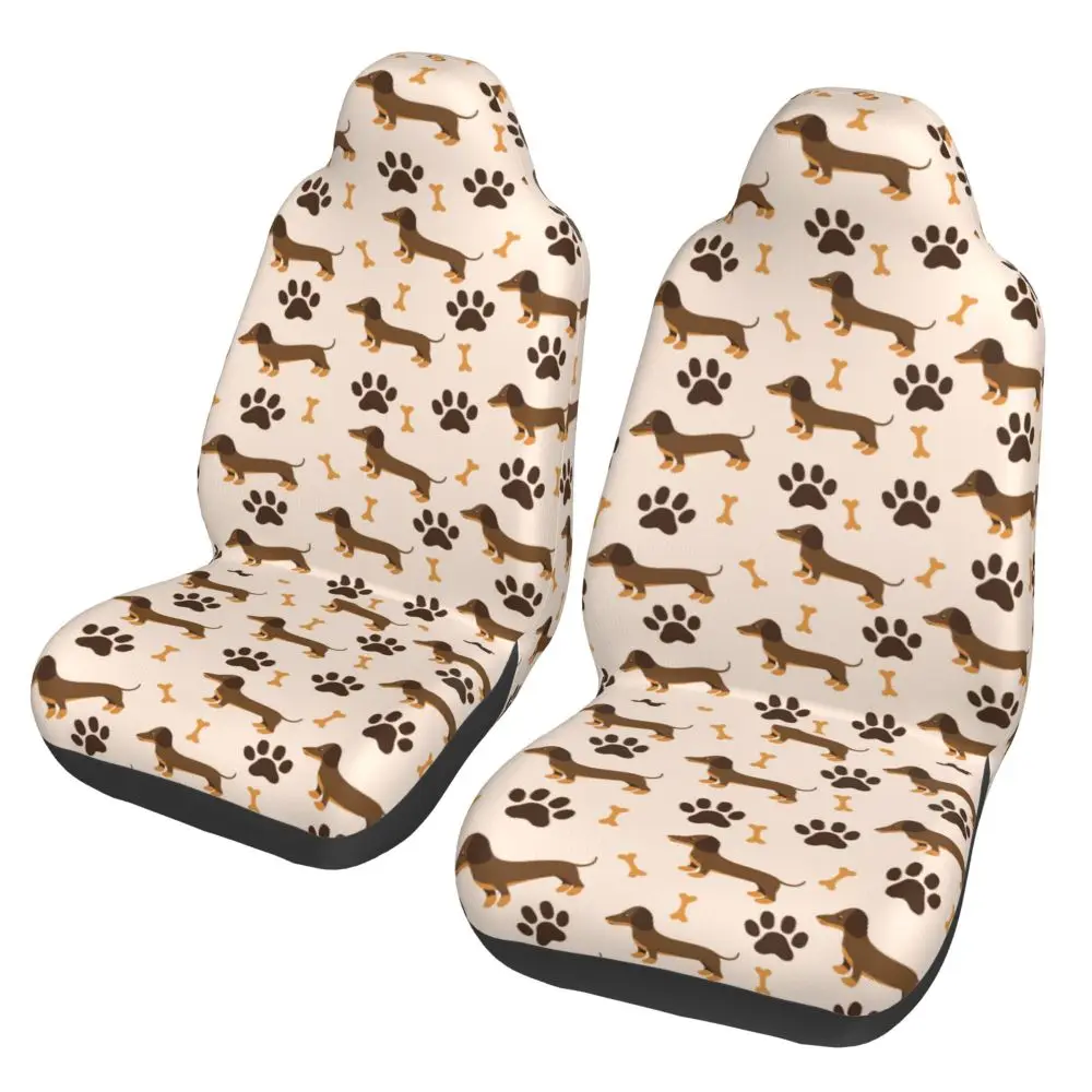 Dachshunds Dog 2 PCS Car Seat Covers, All Inclusive Protective Covers Beautiful Seat Covers Anti Fouling Universal Type