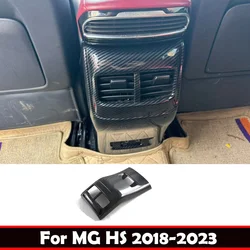 For MG HS 2018-2023 ABS carbonfiber Rear Air Condition Outlet cover AC vent back an-ti kick board USB panle interior accessories