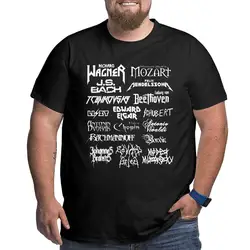 Men's T-Shirt Heavy Metal Classical Composers Big Tall Tee Shirt Mozart Beethoven Chopin Mendelssohn T Shirt Oversized 5XL 6XL