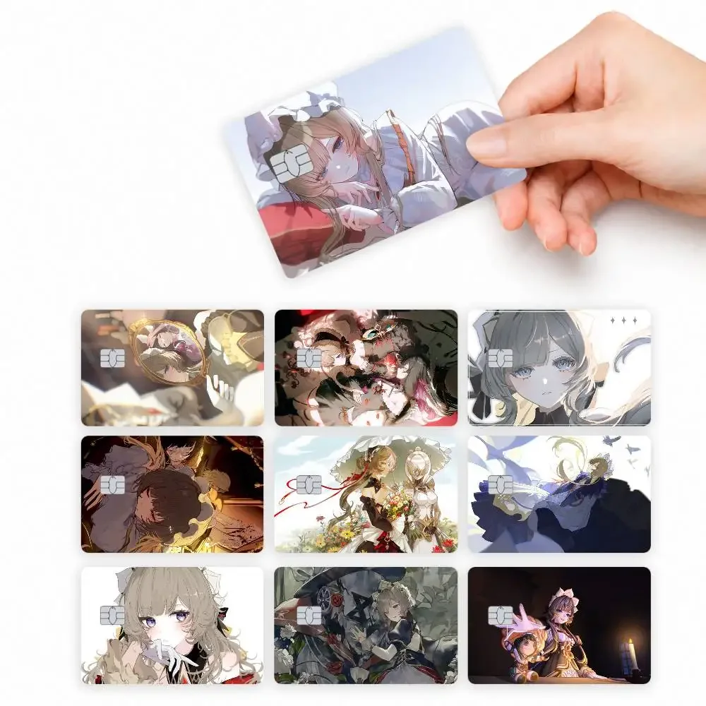 Anime Game Genshin Impact Sandrone  4pcs Credit Card Skin Stickers Suitable for Bank  Transit Pass Decorative Cover