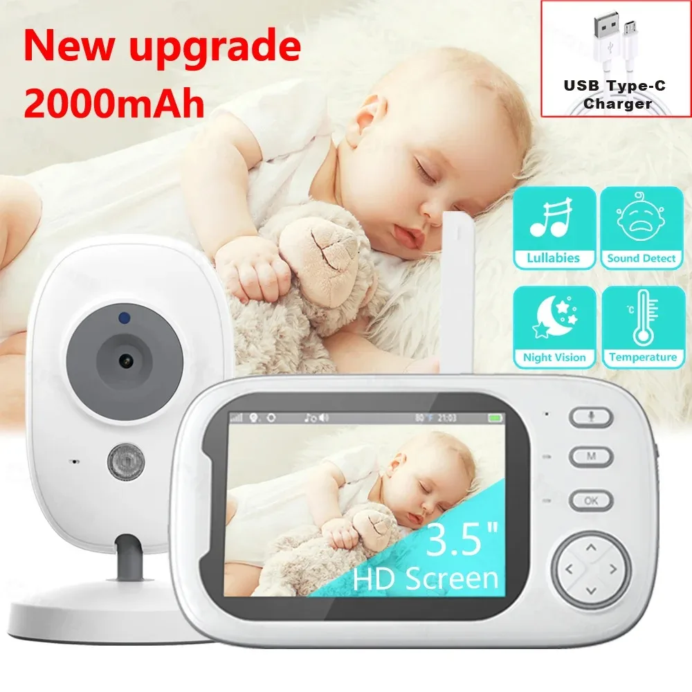 Video Baby Monitor 2.4G Two-way Audio Surveillance Camera With Temperature Display Screen Two Way Audio Indoor Camera