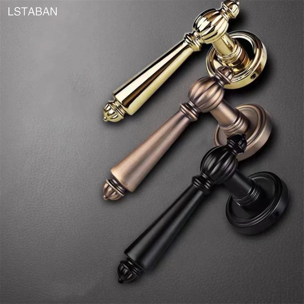 Imagem -04 - Fechadura de Maçaneta de Liga de Zinco Preto Fechadura de Porta de Segurança Silenciosa para Quarto Dividir Fechadura Mecânica de Ouro Fechaduras de Hardware para Móveis