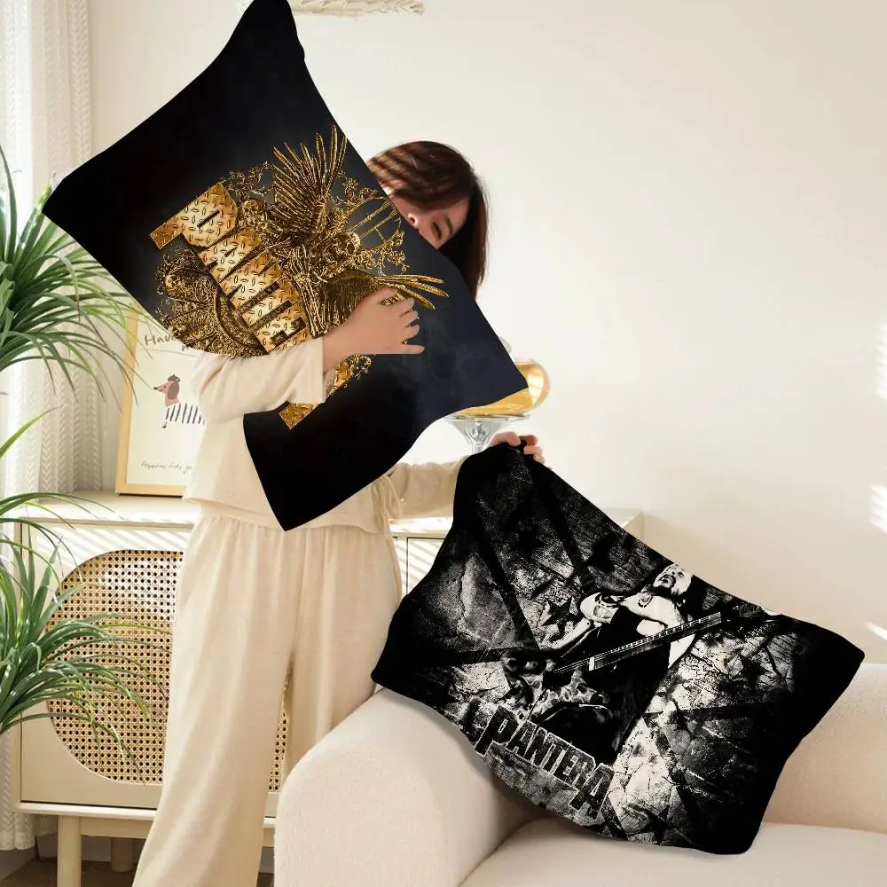 Heavy Metal Band P-Pantera Cartoon Pillow Towels- Single Quick-Dry Polyester Pillowcase Pillow Core Cover Breathable
