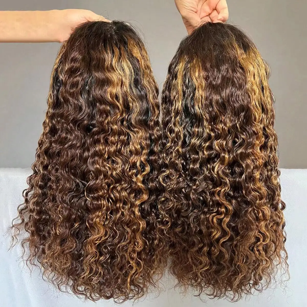 Perruque Bob Courte Ombrée avec Mèches, Cheveux Humains, Perruques Lace Front Sans Colle 5x5 pour Femmes, Densité 200%, Perruque Bob Lisse 100% Cheveux Humains Brésiliens Vierges, Sans Colle, Pré-Pluckée # 4/27 Highlight Ombre 16 pouces