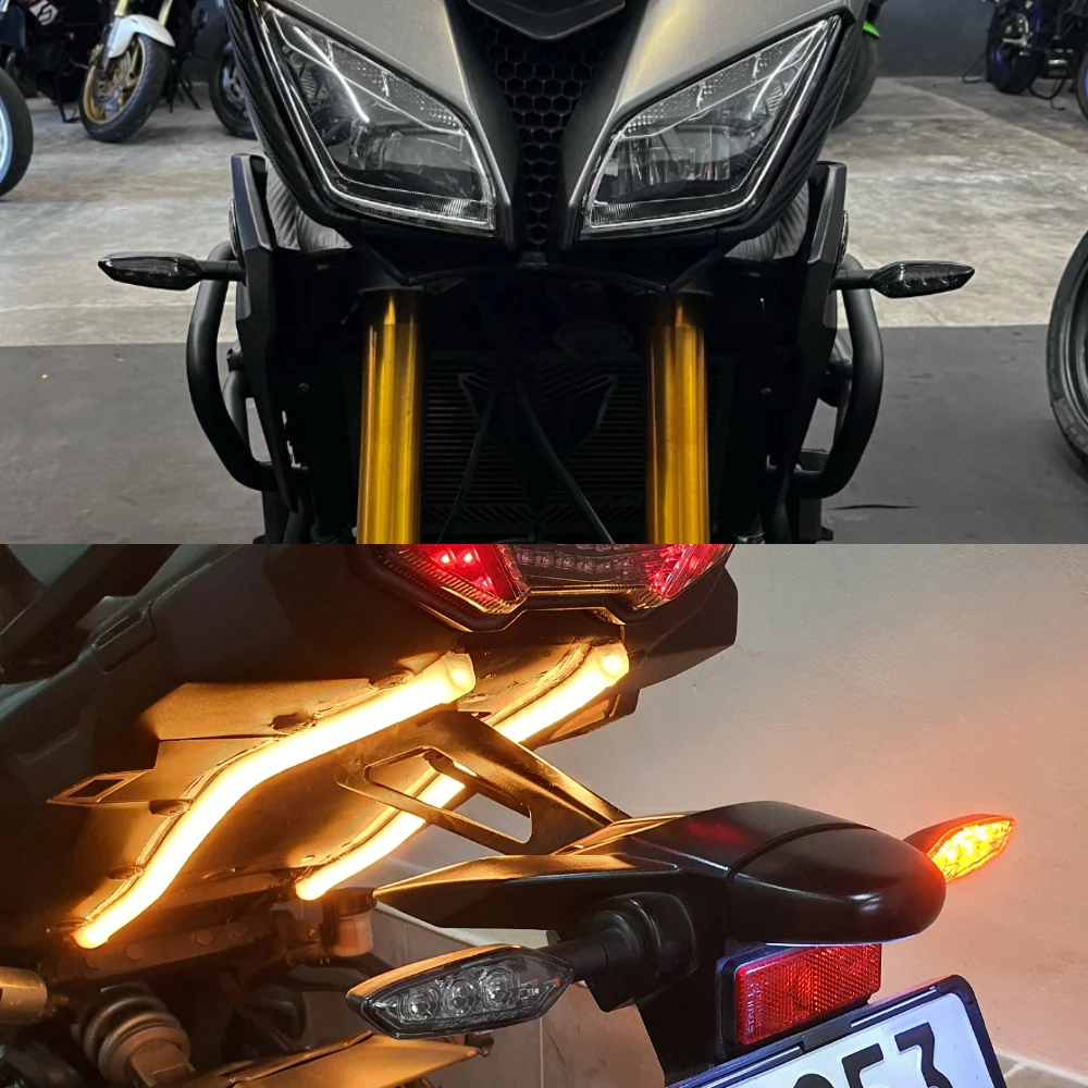 Luz de señal de giro LED para motocicleta, intermitente direccional intermitente para YAMAHA MT03 Tenere 700 XJ6 FZ6 MT09 Tracer 900 MT10 MT03 FZ25