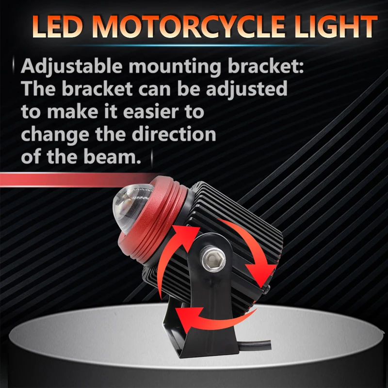 Motorcycle spotlight led headlight 12v Mini Projection lens Driving Light fog lights Motorcycle supplies Motorcycle Accessories