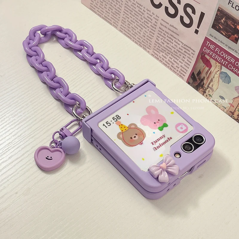 Cute Bracelet Hinge Case Protective Cover For Samsung Galaxy Z Flip 3 4 5 6 zflip5 flip6