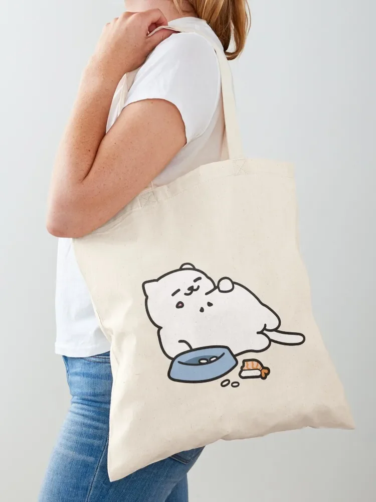 

Tubbs Ate Too Much Sushi Tote Bag Canvas shoulder bag Shopper bag eco folding canvas tote