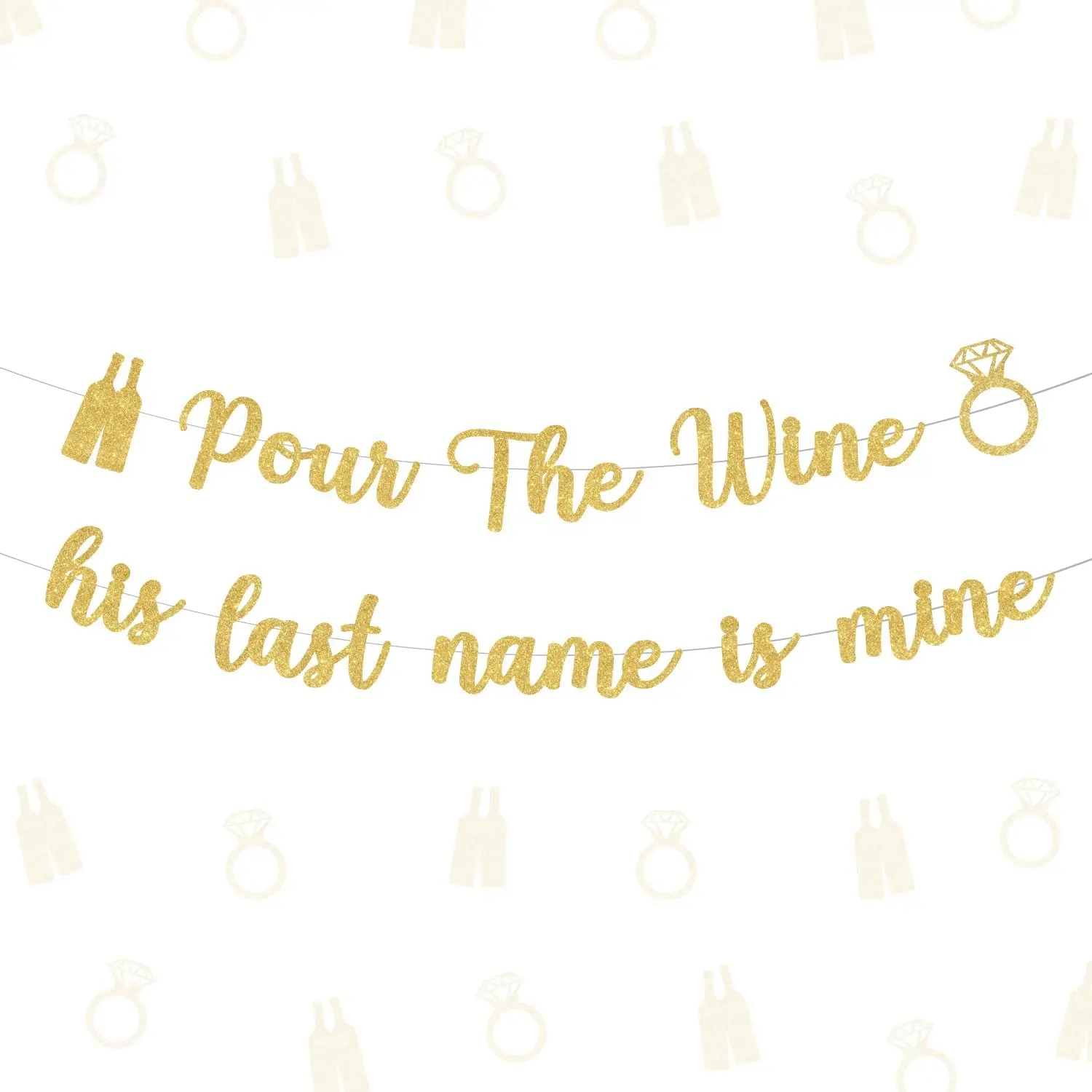 Funmemoir Pour The Wine His Last Name Is Mine Banner Wine Bachelorette Party Decorations Bridal Shower Engagement Party Supplies