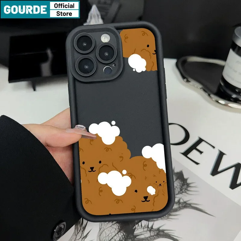 Gourde Funny Cute Casing Anime Bear Pattern Phone Case for Iphone 15 14 12 13 11 Pro Max IP 7 8 Plus Iphon X XS XR Xs Max image 3