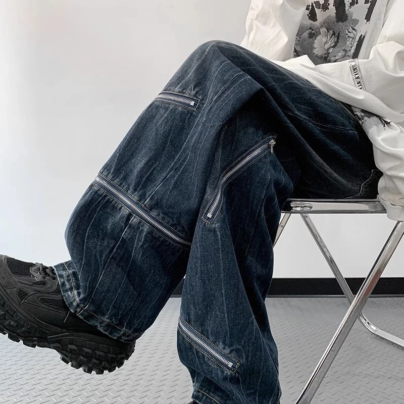 

2026 Pants Men's Wide Leg Jeans Autumn and Winter Loose Straight Leg Pants