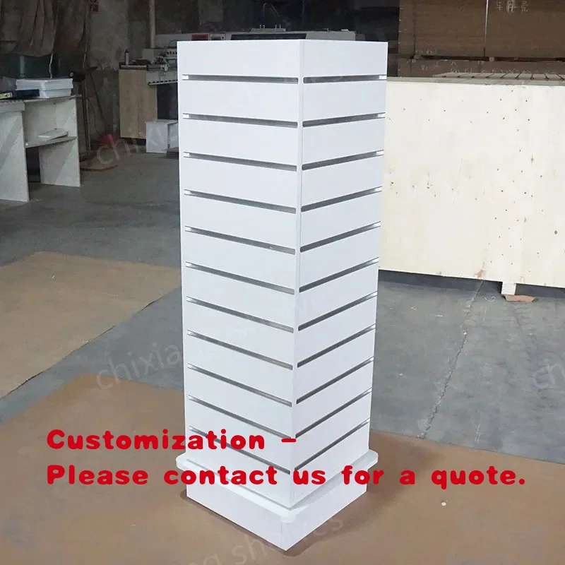 

custom.White Color Slatwall Display Stands Custom Size MDF Display Racks With Aluminum Inset