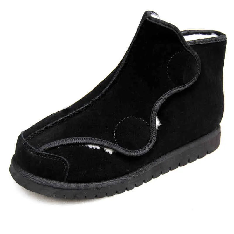 Zapatos Especiales Bigfoot para Edema en Ancianos, Pies Anchos, Empeines Hinchados, Botas Altas de Lana para Invierno, para Hombres y Mujeres, Soporte para Hallux Valgus